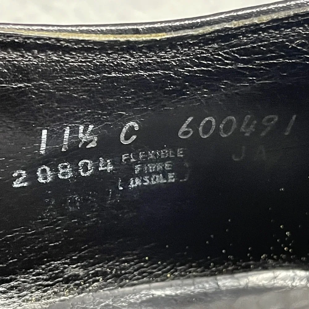 Florsheim Oxford Shoes Men Size 11.5 C Black Cortez Leather Wingtip Brogue 20804